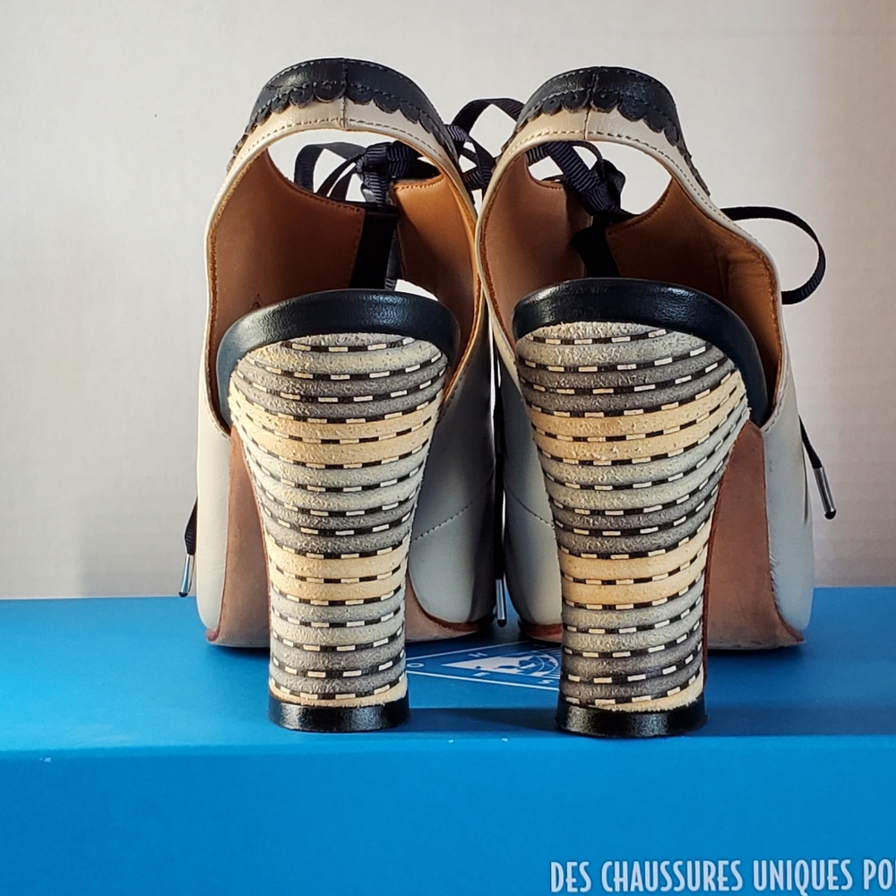 Fluevog Miracles Levitation sz9 cream and black - Picture 12 of 12